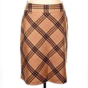 Jones New York Women’s Vintage Brown Plaid A-Line Flare Skirt Size 14 NWOT